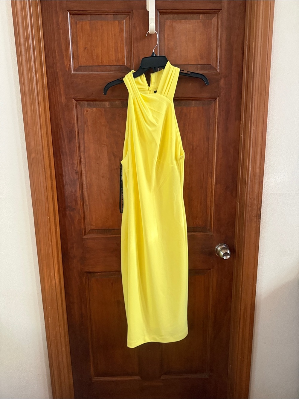 Limelight Bright Yellow Halter Midi Dress